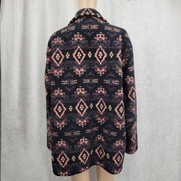 Bear Ridge Outfitters Vintage Aztec Pattern Button-Up Jacket Nobby Fleece - Picture 7 of 11